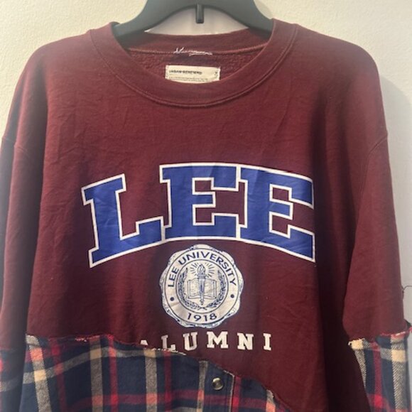 Urban Renewal Remade Spliced Heavy Flannel One of a Kind Button Sweatshirt NEW - Picture 5 of 16